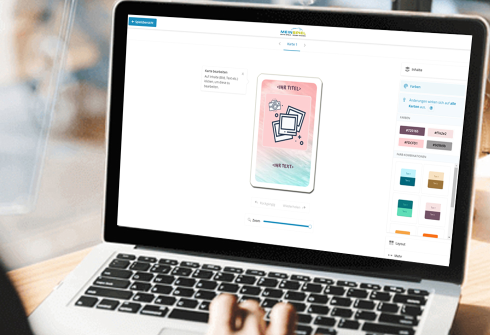 Affirmationskarten mit eigenem Design im MeinSpiel-Konfigurator gestalten