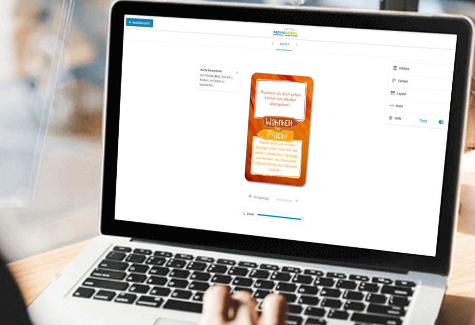 Wahrheit oder Pflicht Spiel selber machen mit eigenen Fragen im MeinSpiel Konfigurator