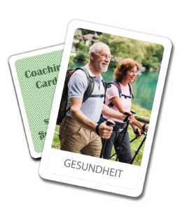 Legen Sie Bilder und Texte auf den Vorder- und Rückseiten der Coaching Cards fest